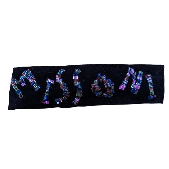 Missoni Black Velvet Beaded Headband Multicolor Stretch Hair Accessory main image 4